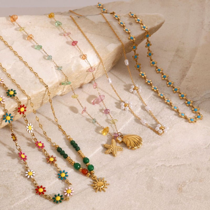 European American Titanium Steel Necklace Boho Style High-End Clavicle Chain Vacation Cross-Border Stainless Steel Jewelry for Women