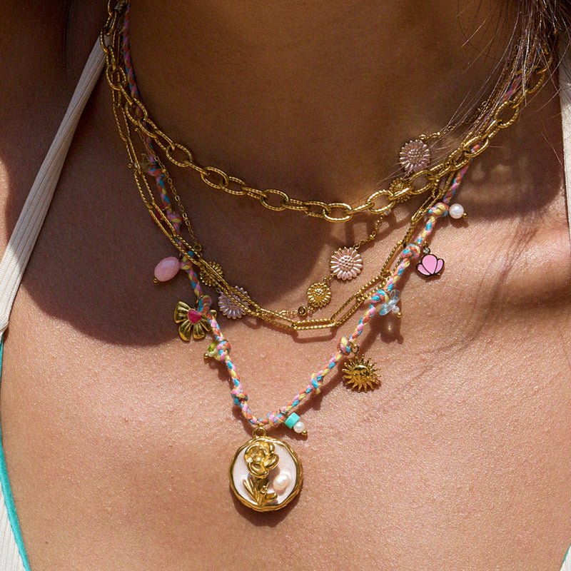 European American Stainless Steel Love Stackable Necklace Light Luxury Premium Clavicle Chain No Fade Titanium Steel Jewelry Cross Border