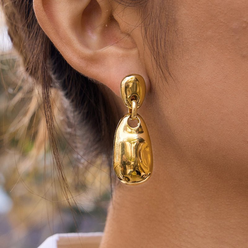 European American Style Stainless Steel Stud Earrings Light Luxury High Grade Earrings Non-Fading 18K Gold Titanium Steel Cross Border Jewelry