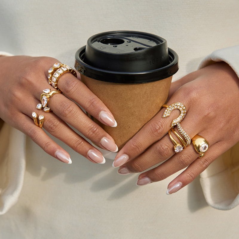 European American Zircon Titanium Steel Ring Minimalist High Grade Korean INS Style Adjustable Opening Ring Stainless Steel Cross Border Jewelry