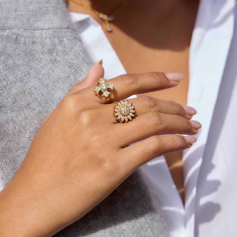 Titanium Steel Spinner Ring Light Luxury High-End Tarnish-Free Band Stainless Steel European American Cross-Border Jewelry for Women