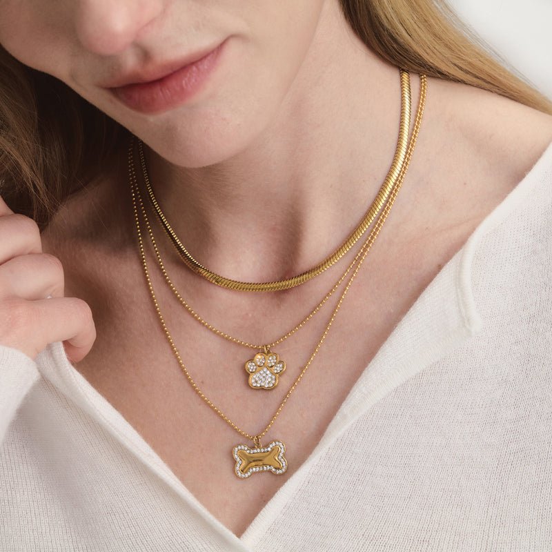 Cross Border Pet Inspired Jewelry For Women Titanium Steel Cat Dog Necklace Light Luxury Minimalist Design High Grade Non Fading Clavicle Chain