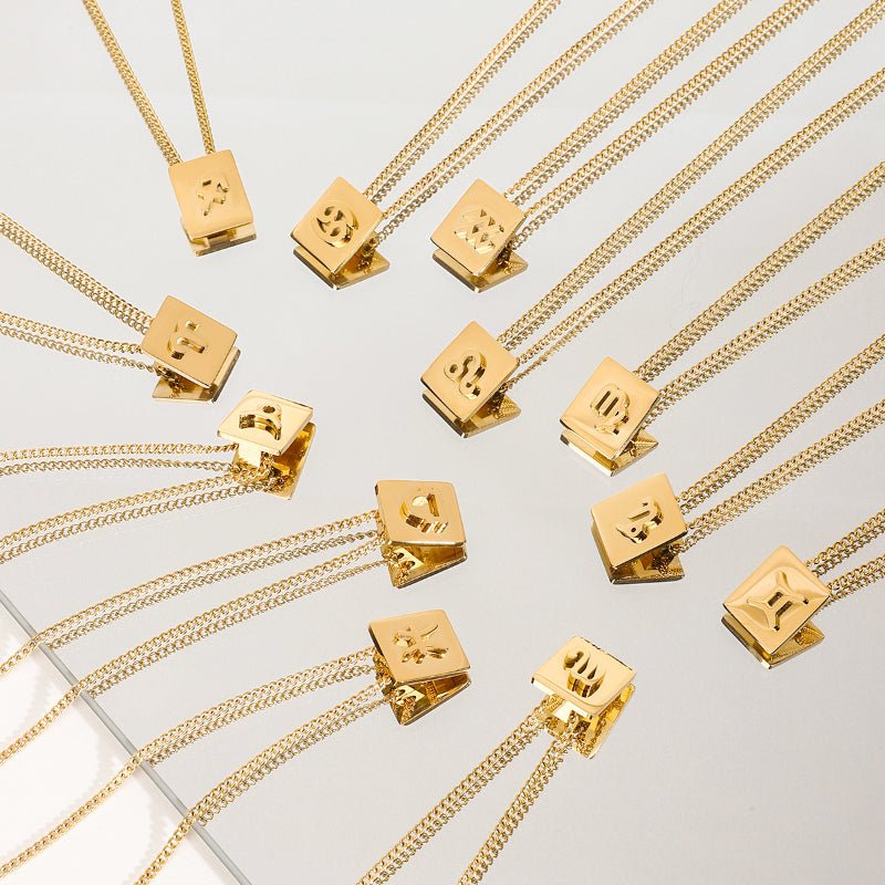 European American Zodiac Stainless Steel Necklace Minimalist High-End Collarbone Chain Titanium Steel Jewelry for Cross-Border Sale