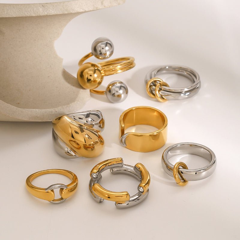 European American Style Color Block Stainless Steel Circle Earrings High End Ins Style Titanium Steel Rings Fashion Jewelry