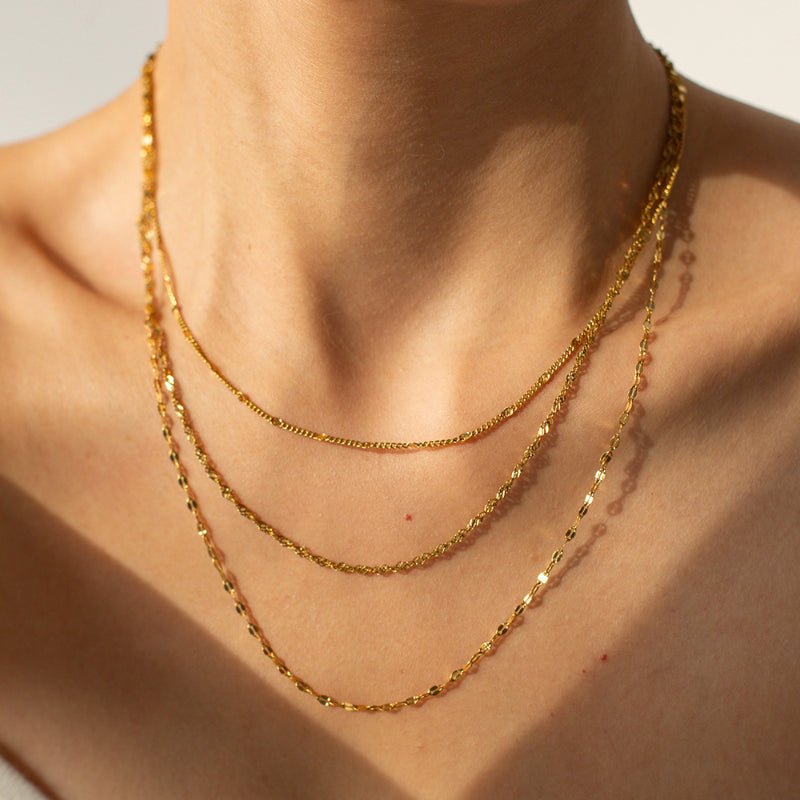 European American Three Layer Stacked Titanium Steel Necklace For Women Light Luxury Premium Clavicle Chain Stainless Steel Jewelry Cross Border