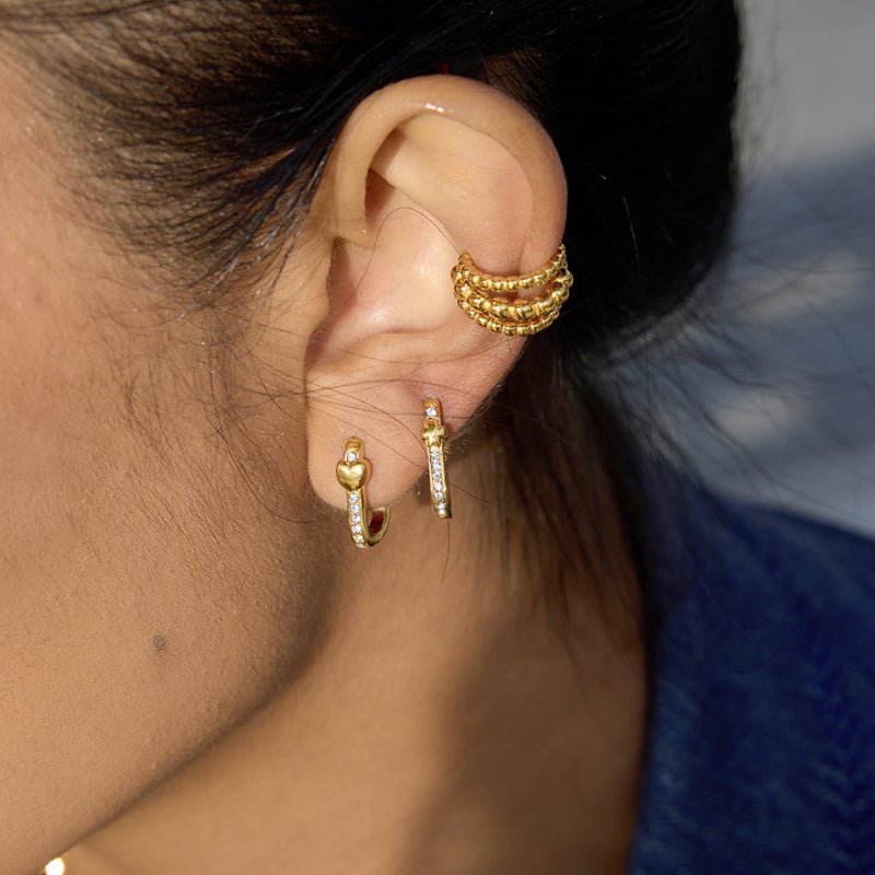 European American Stainless Steel Crystal Earrings Light Luxury High Grade Hoop Earrings Ear Buckles Titanium Steel 18K Cross Border Jewelry