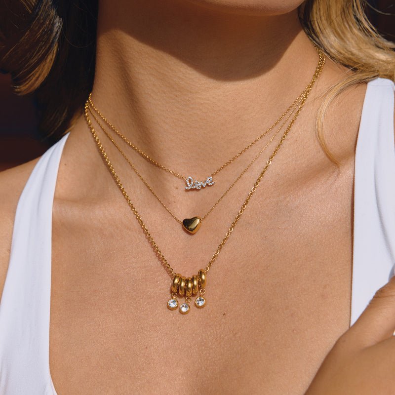 European American Valentine's Day Titanium Steel Necklace 18K Gold Non Fading Light Luxury High Grade Clavicle Chain Stainless Steel