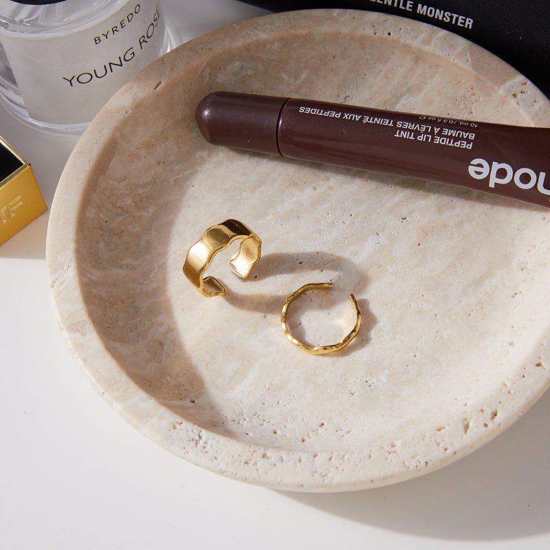 Stainless Steel 18K Gold Plated Ring Minimalist High Grade Finger Ring Design Jewelry Titanium Steel Cross Border Jewelry For Women