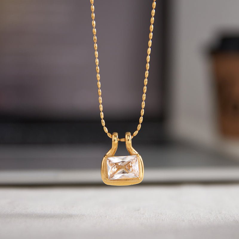 Titanium Steel Zircon Necklace Light Luxury Minimalist Non Fading Clavicle Chain 18K Gold Jewelry Stainless Steel Cross Border Jewelry