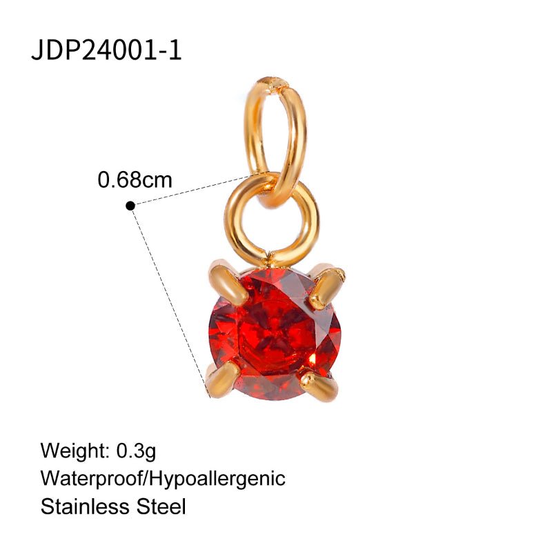 European American Stainless Steel DIY Jewelry Accessories Turquoise Necklace Pendant Cross Border Titanium Steel Color Retention Zircon Pendant