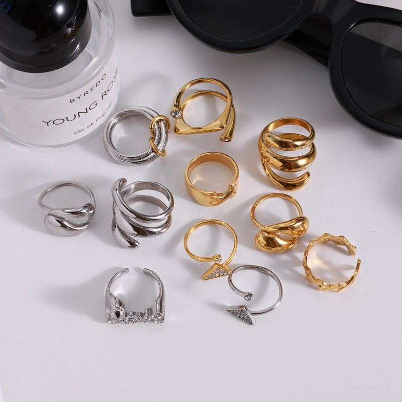 European American Light Luxury High Grade Rings For Women Non-Fading Titanium Steel Jewelry Minimalist Stainless Steel Cross Border Jewelry