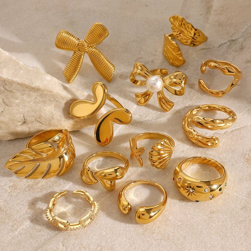 European American Stainless Steel Pearl Ring High-End Niche Unique Band Titanium Steel Tarnish-Free Cross-Border Women's Rings