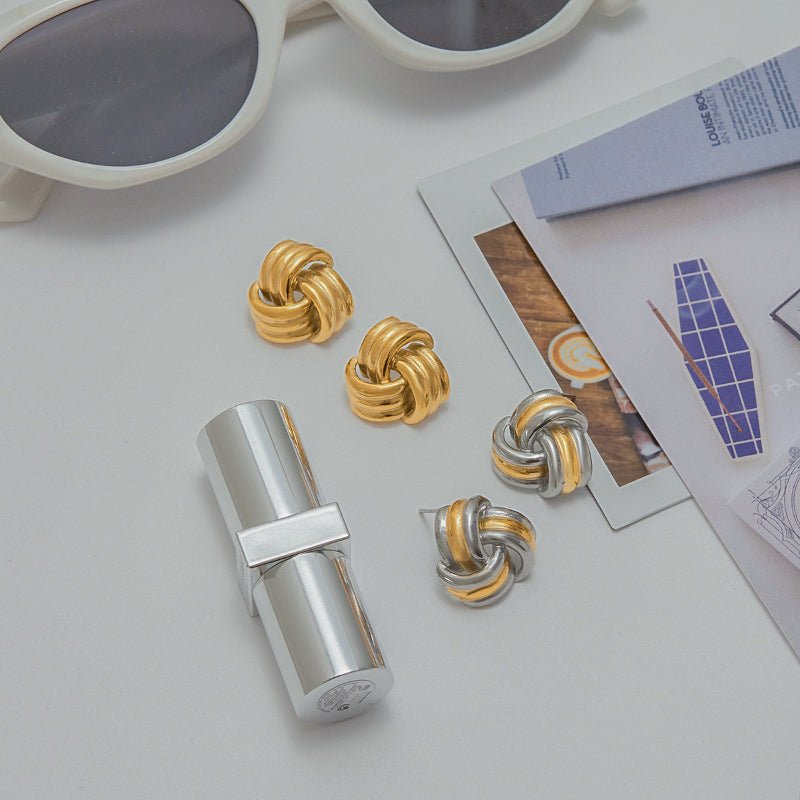 18K Gold Plated Twisted  For Women Non Fading Titanium Steel Fashion Jewelry