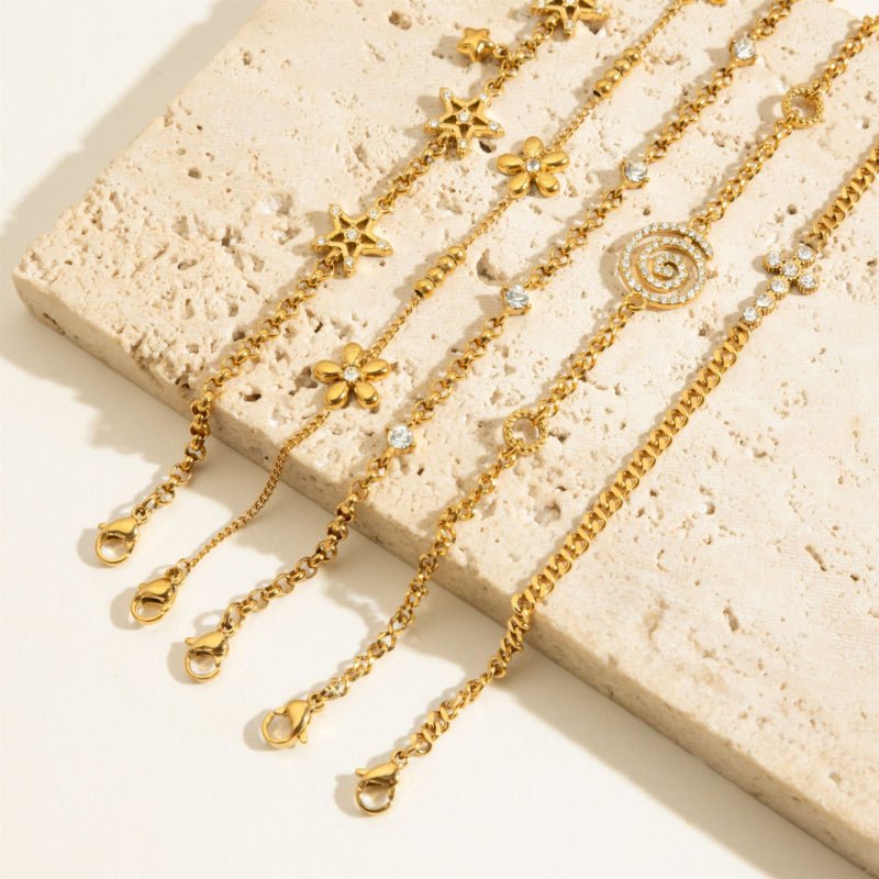 European and American stainless steel zircon bracelet light luxury high appearance level titanium steel non-fading jewelry