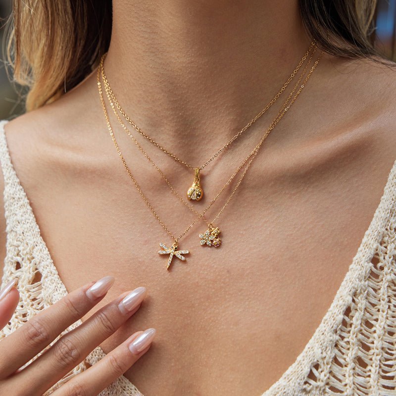 Cross-border Necklace Titanium Steel Non-Fading Sweater Chain Light Luxury High-Grade Accessories for Women Autumn Winter Stainless Steel Jewelry