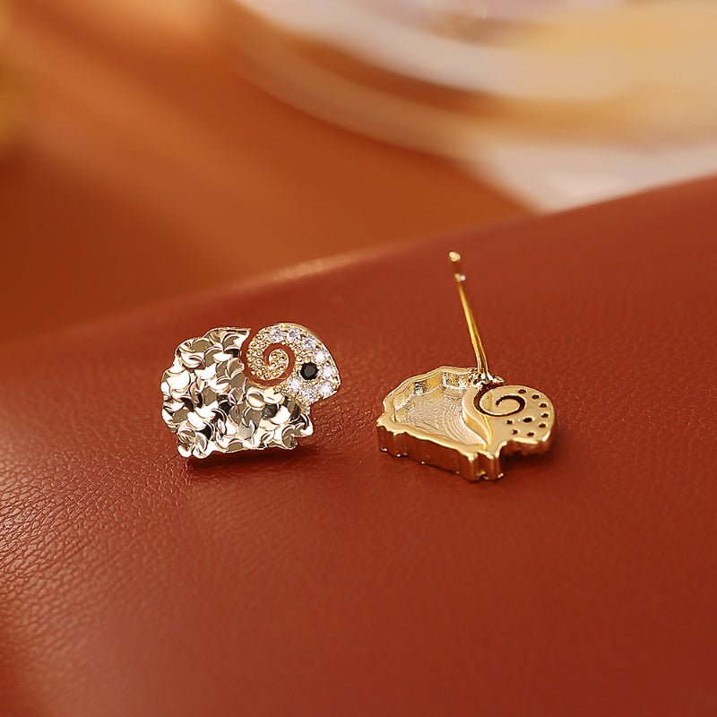 Sparkling Crushed Ice Zodiac  Premium Fashion Exquisite Festive New Chinese Style Ear Jewelry For Birth Year