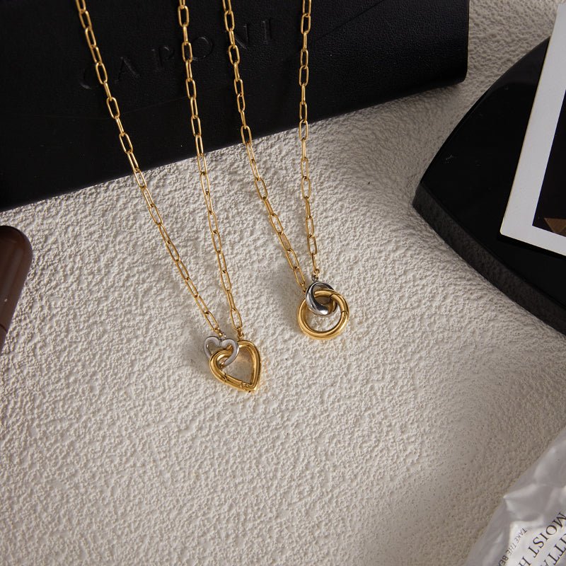 Cross Border DIY Buckle Titanium Steel Love Necklace Women Light Luxury Premium Clavicle Chain Stainless Steel Jewelry