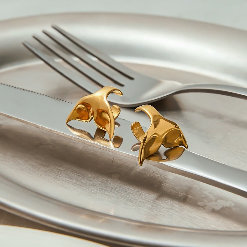 European American Mermaid Tail Stainless Steel Clip-On Earrings for Non-Pierced Ears Dainty High-End Titanium Steel Cross-Border Jewelry for Women