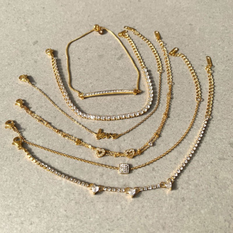 European Stainless Steel Square Sugar Bracelet Light Luxury High Grade Love Heart Jewelry Titanium Steel Cross Border Valentine's Day Jewelry