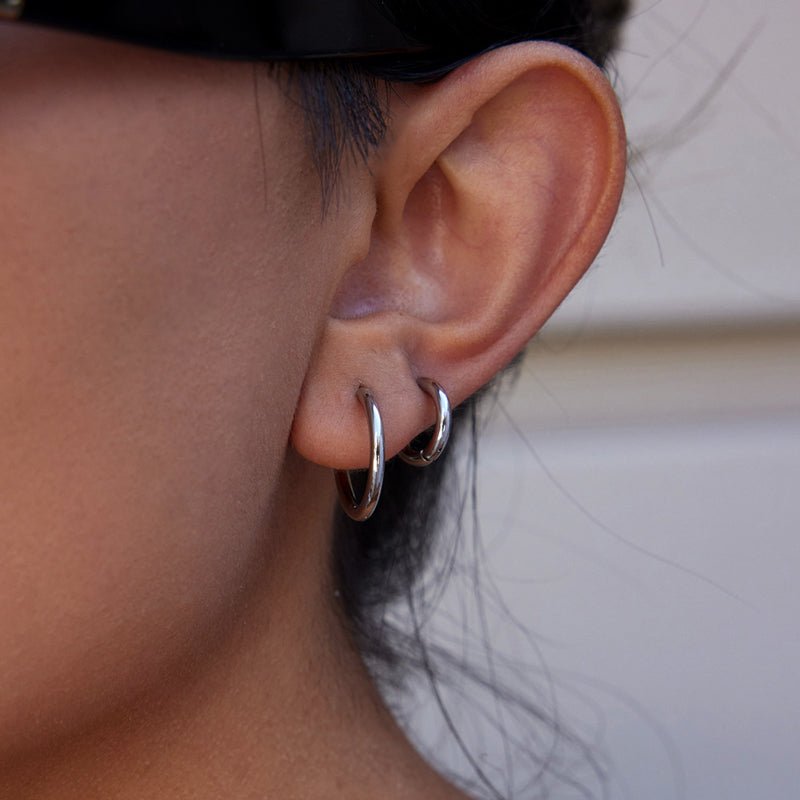 European American Stainless Steel Hoop Earrings Light Luxury High-End Tarnish-Free Titanium Steel Cross-Border Bestseller Jewelry for Women