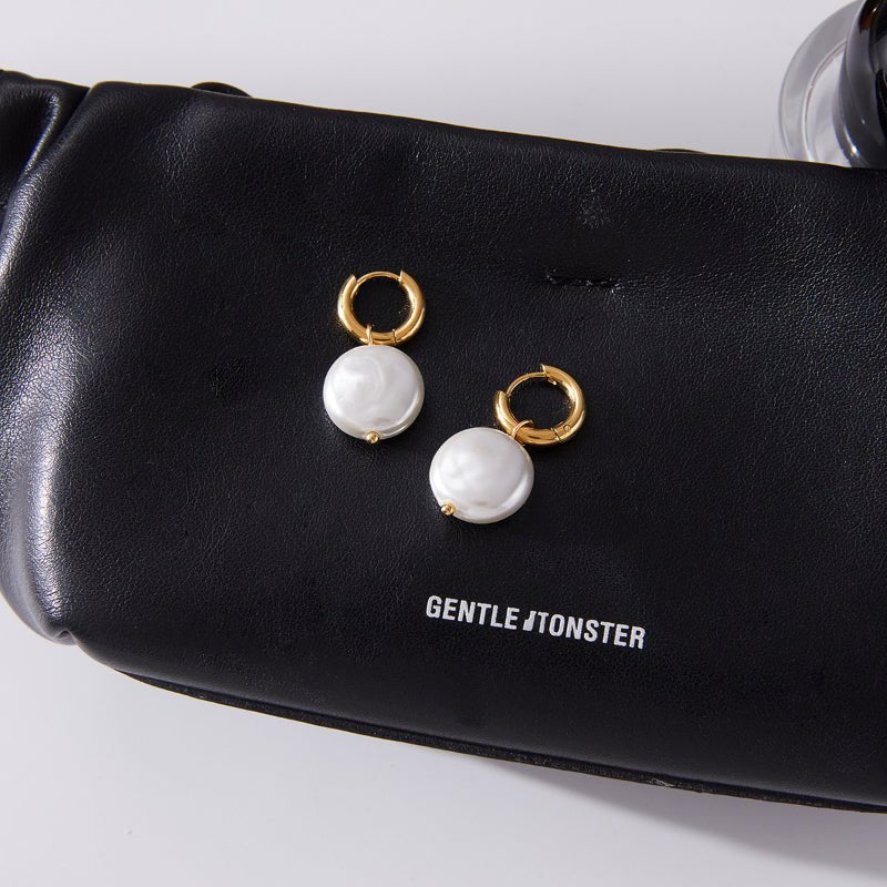 Titanium Steel Faux Pearl Earrings Light Luxury Premium Ear Buckles Non Fading Earrings Stainless Steel Autumn Winter Jewelry Cross Border