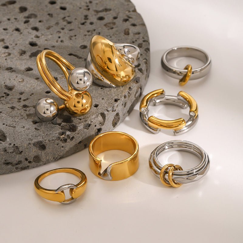 European American Style Color Block Stainless Steel Circle Earrings High End Ins Style Titanium Steel Rings Fashion Jewelry