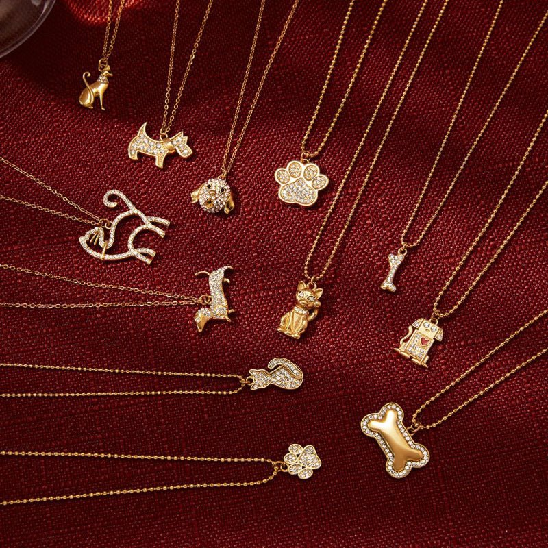 Cross Border Pet Inspired Jewelry For Women Titanium Steel Cat Dog Necklace Light Luxury Minimalist Design High Grade Non Fading Clavicle Chain