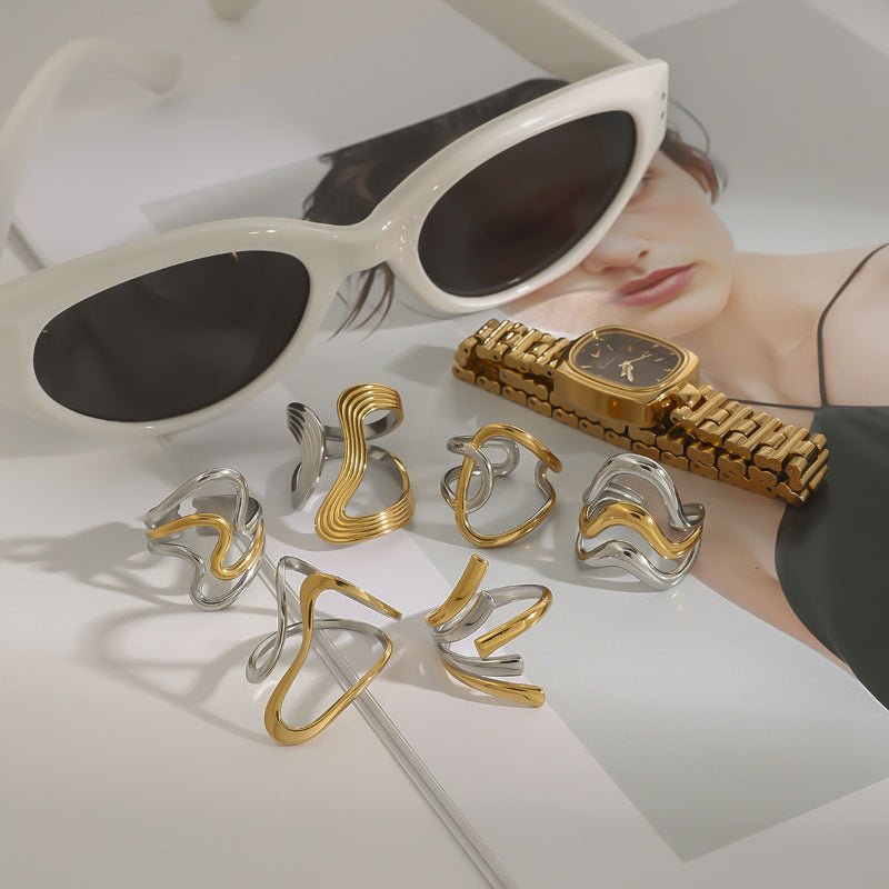 European American Style Titanium Steel Rings For Women Non Fading Minimalist Design Stainless Steel Fashion Jewelry