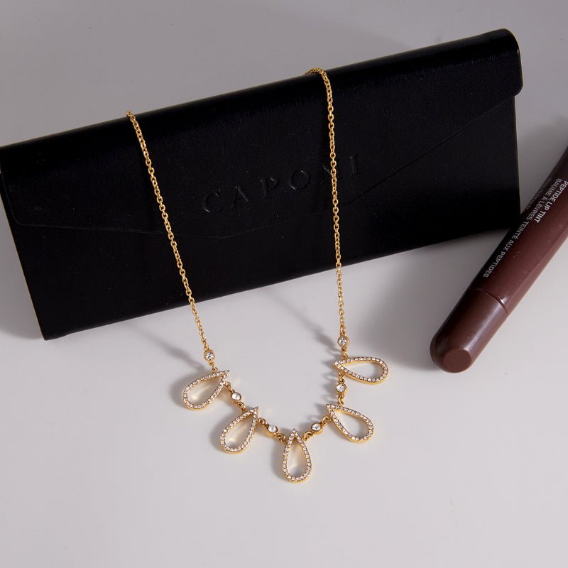 18K Gold Plated Stainless Steel Necklace Light Luxury Minimalist Design Clavicle Chain Body Chain Titanium Steel Cross Border Jewelry