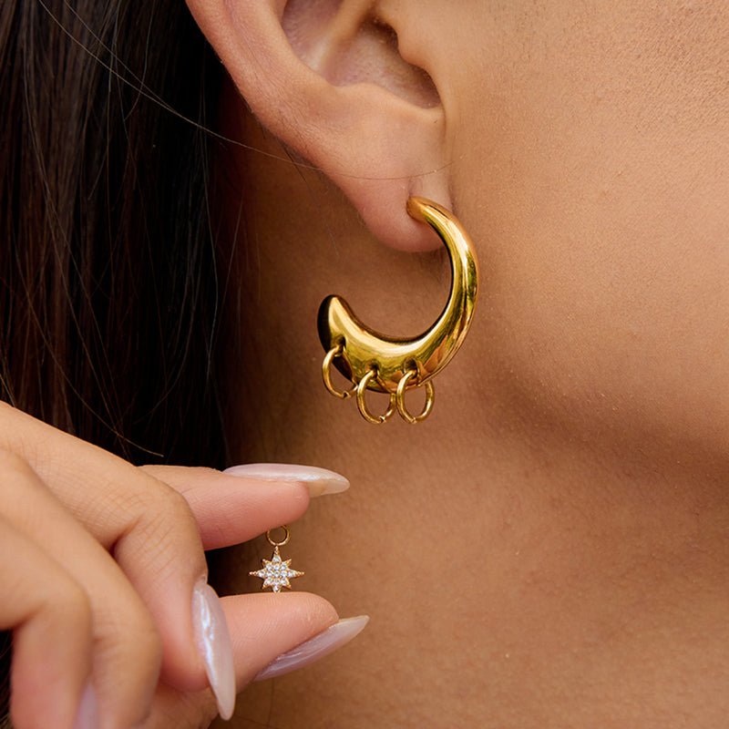 European American Stainless Steel C Shape Earrings DIY Ear Buckle Tarnish-Free Titanium Steel High-End Cross-Border Bestseller Ear Jewelry