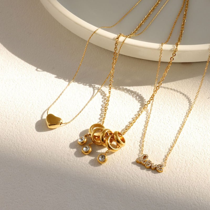 European American Valentine's Day Titanium Steel Necklace 18K Gold Non Fading Light Luxury High Grade Clavicle Chain Stainless Steel