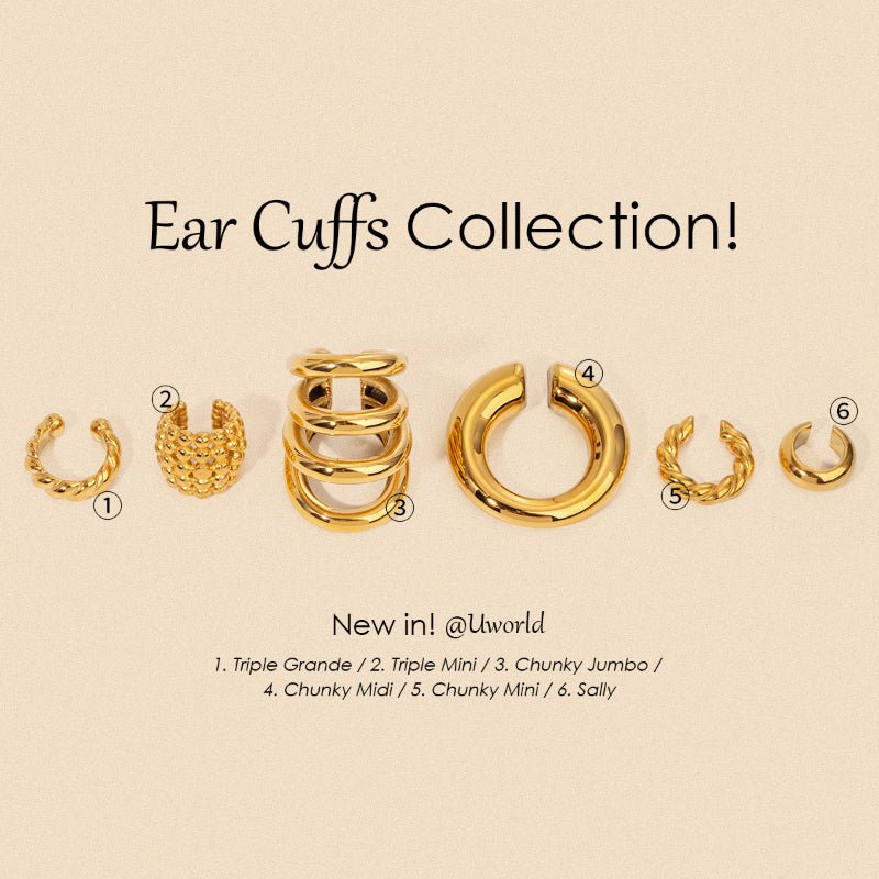 European Cross Border Stainless Steel Ear Cuffs New Women Luxury 18K Gold No Fade Jewelry INS Simple Twist Earrings