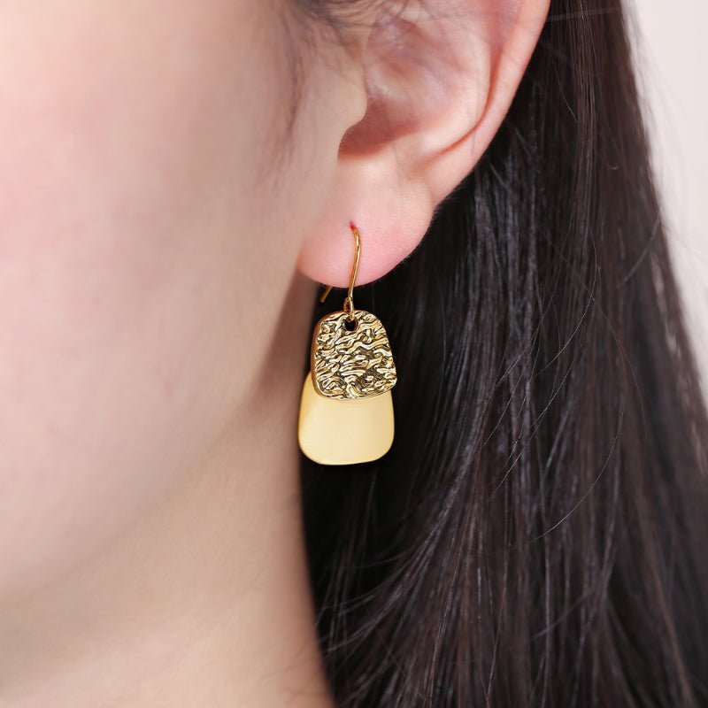 Hong Kong Style Luxury Gold Earrings Fashion Temperament Ear Hook Cold Style Elegant Versatile Earrings