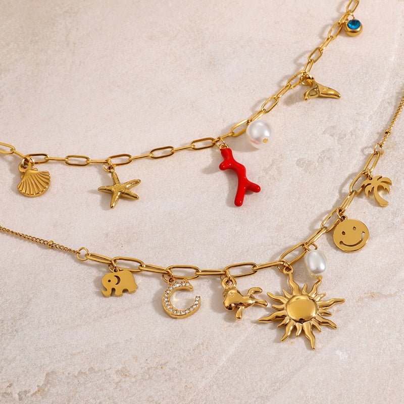 European American Cross Border Stainless Steel DIY Necklace Pendant Four Leaf Clover Star Jewelry Accessories Titanium Steel Color Retention Pendant