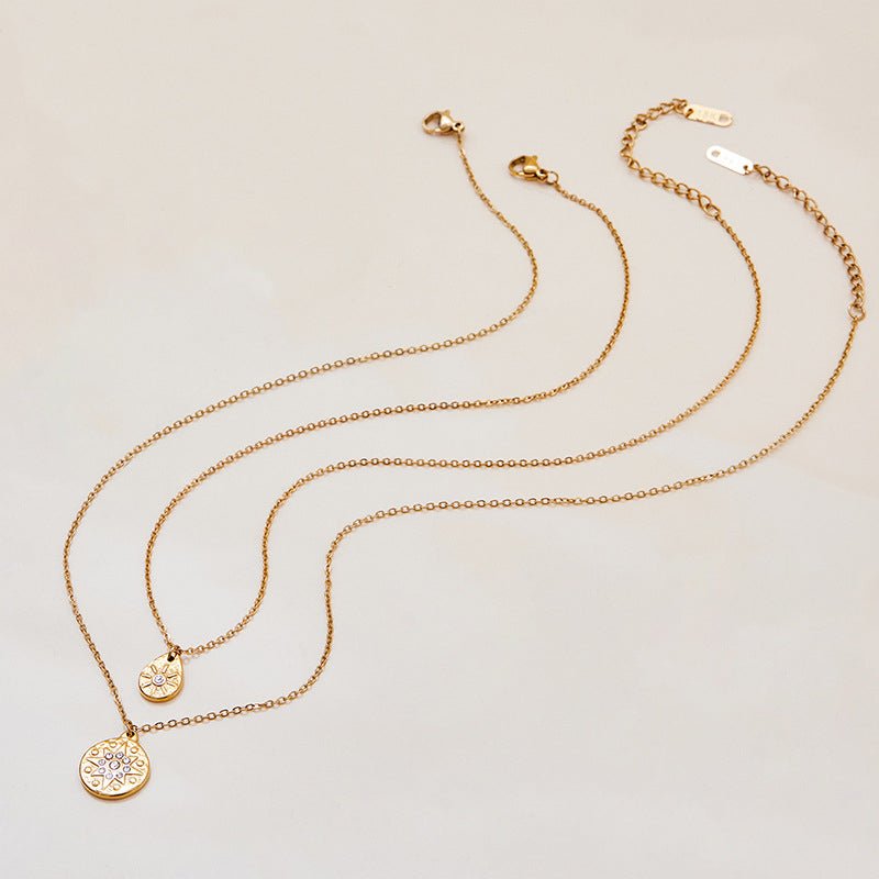 European American Stainless Steel Rhinestone Star Pendant Necklace Light Luxury Premium Clavicle Chain Titanium Steel Non Fading Jewelry