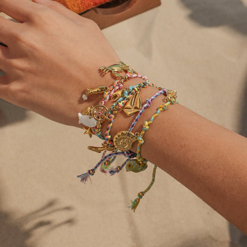 European American Ocean Braided DIY Bracelet Light Luxury High-End Hand Rope Stainless Steel Jewelry Findings Pendants Cross-Border Accessories