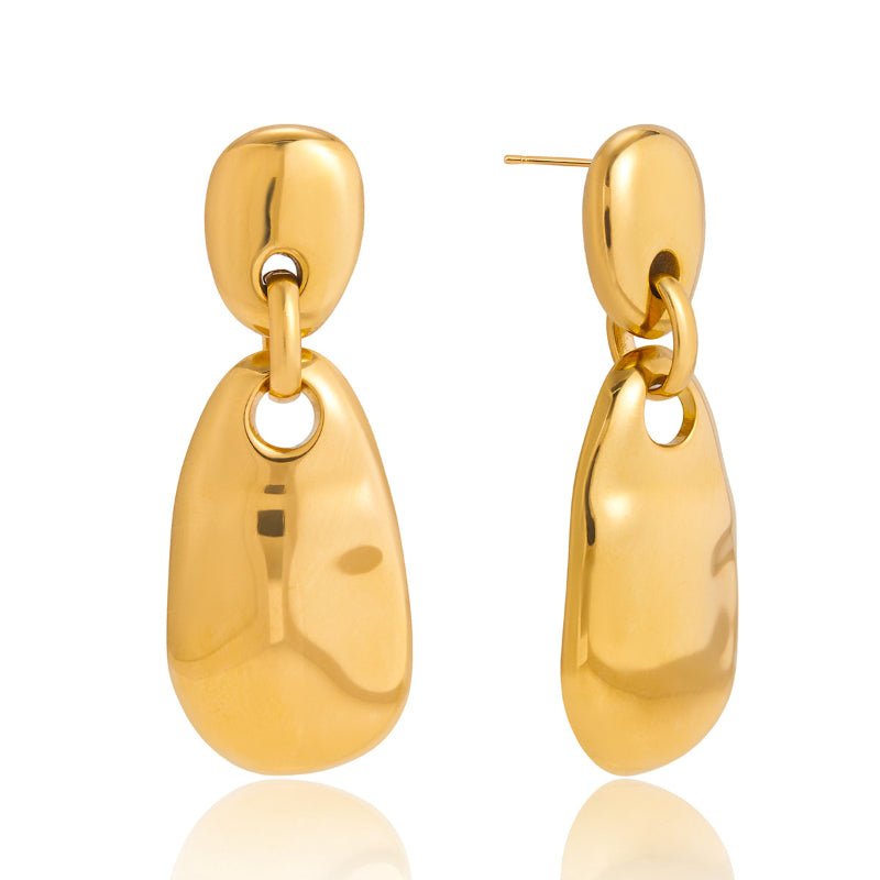 European American Style Stainless Steel Stud Earrings Light Luxury High Grade Earrings Non-Fading 18K Gold Titanium Steel Cross Border Jewelry