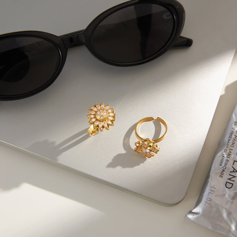 Titanium Steel Spinner Ring Light Luxury High-End Tarnish-Free Band Stainless Steel European American Cross-Border Jewelry for Women