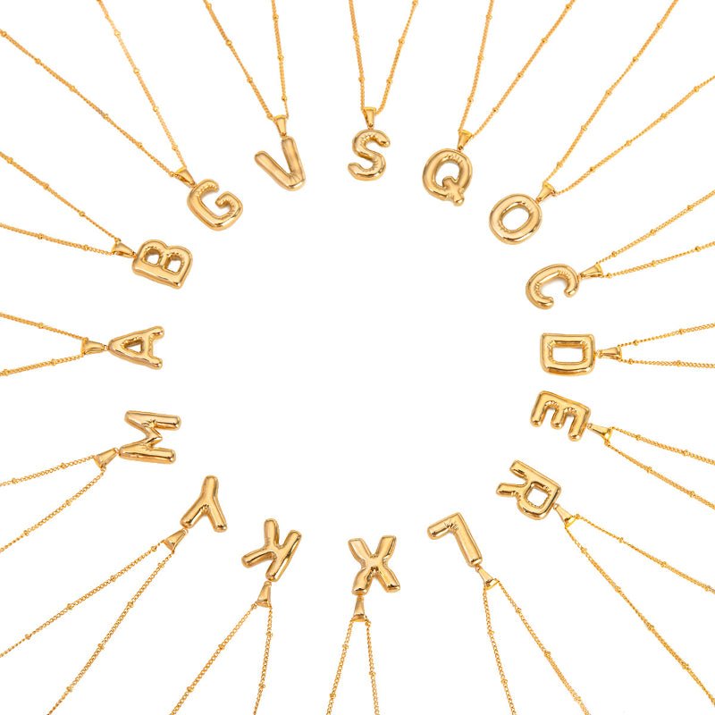 European and American Style Stainless Steel Letter Necklace High Sense INS Pendant Necklace Cross Border Titanium Steel Jewelry Clavicle Chain