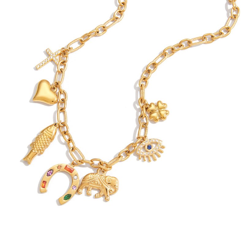 Titanium Steel DIY Pendant Necklace Light Luxury Premium Clavicle Chain No Fade Jewelry Stainless Steel Jewelry Cross Border