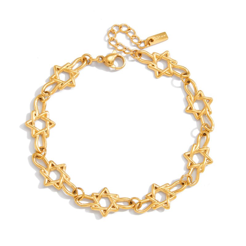 European American Stainless Steel Zircon Tennis Bracelet Light Luxury High Grade INS Korean Style Bracelet Titanium Steel Cross Border Jewelry