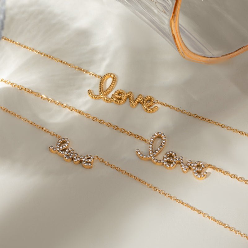 European American Stainless Steel Initial Necklace Zircon Inlaid High-End Clavicle Chain Tarnish-Free Titanium Steel Cross-Border Necklace