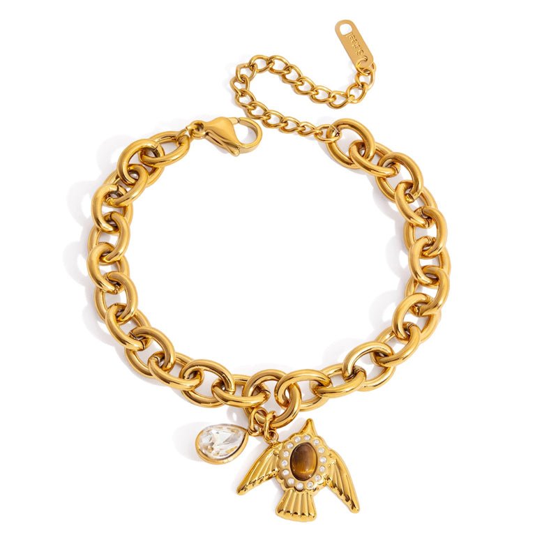 European American Stainless Steel Bird Bracelet Light Luxury High Grade Stackable Bangle Non Fading Titanium Steel Cross Border Jewelry For Women