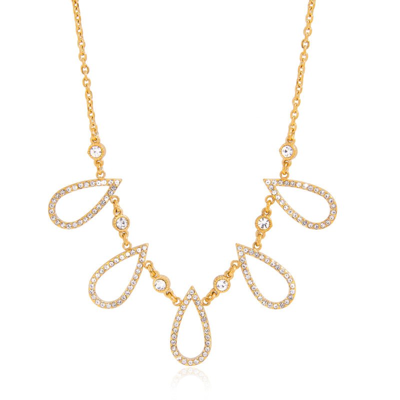 18K Gold Plated Stainless Steel Necklace Light Luxury Minimalist Design Clavicle Chain Body Chain Titanium Steel Cross Border Jewelry