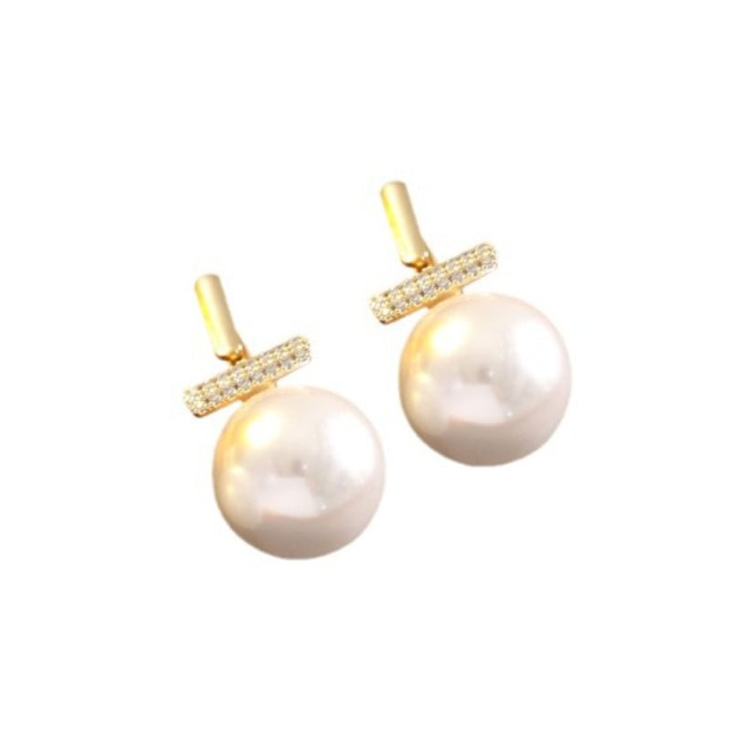 S925 Silver Needle French Retro 2 Wear Ways Pearl Earrings Real Gold Plated Copper Stud Earrings Temperament Versatile Jewelry