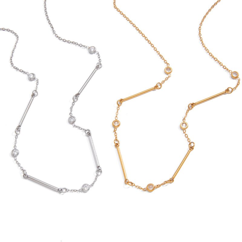 European American Stainless Steel Love Heart Necklace Light Luxury Minimalist Design Clavicle Chain Titanium Steel Cross Border Jewelry For Women Advanced Sense