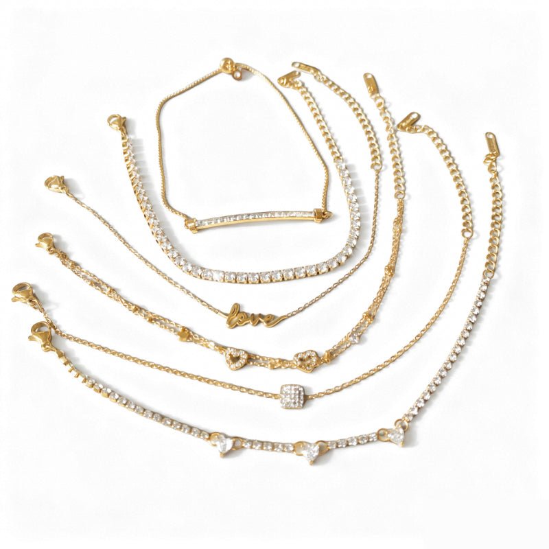 European Stainless Steel Square Sugar Bracelet Light Luxury High Grade Love Heart Jewelry Titanium Steel Cross Border Valentine's Day Jewelry