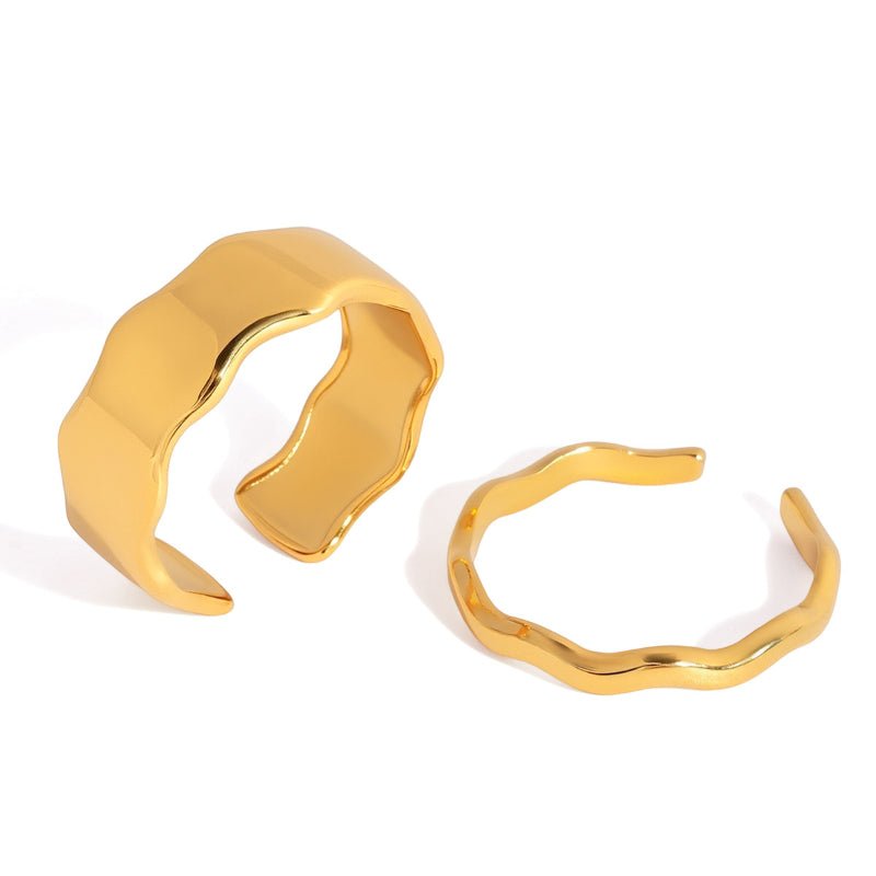 Stainless Steel 18K Gold Plated Ring Minimalist High Grade Finger Ring Design Jewelry Titanium Steel Cross Border Jewelry For Women