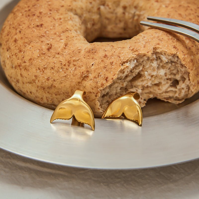 European American Mermaid Tail Stainless Steel Clip-On Earrings for Non-Pierced Ears Dainty High-End Titanium Steel Cross-Border Jewelry for Women