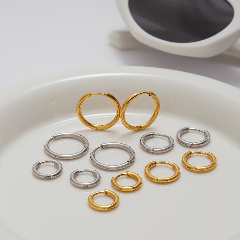 European American Stainless Steel Hoop Earrings Light Luxury High-End Tarnish-Free Titanium Steel Cross-Border Bestseller Jewelry for Women